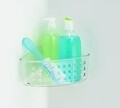 Suport de colt pentru accesorii baie Basic, iDesign, 23x18x9 cm, cu ventuze