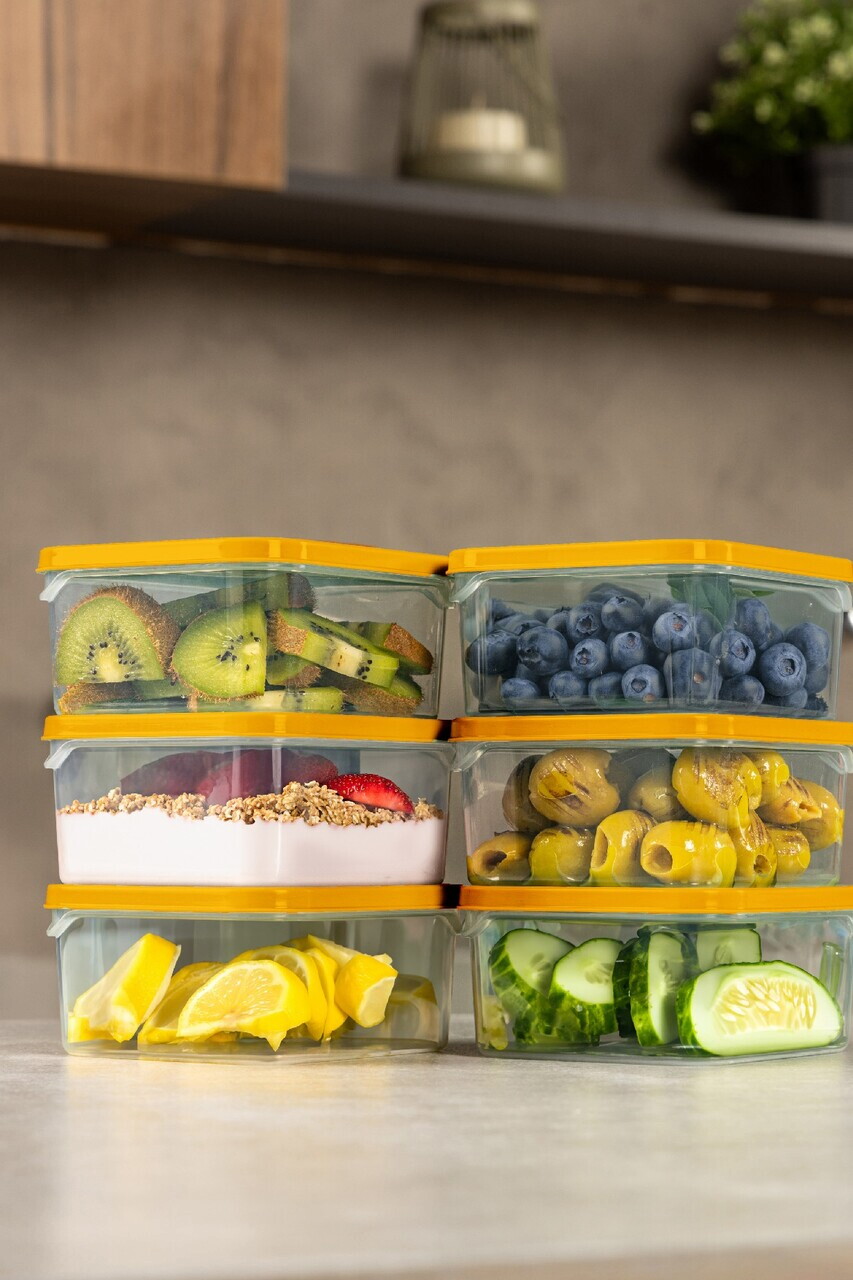 Set recipiente depozitare, Hermia, 964FRM5755, PLASTIC, Dimensiune: 23 x 15 x 7 cm / 1750 ml (4 bucăți), Portocaliu — imaginea 3