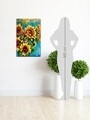 Tablou decorativ Sunflowers 2, Homemania, 45x70 cm, lemn de pin/poliester