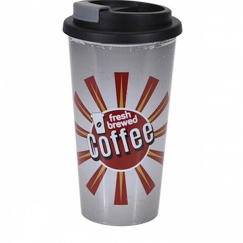 Cana cu capac Fresh Brewed, 450 ml, polipropilena, multicolor