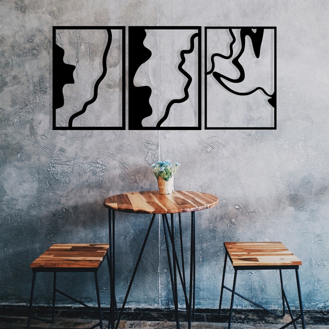 Decoratiune de perete, Flamingo 317, Dimensiuni: 120 x 54,5 cm, Negru — imaginea 3