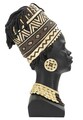 Statueta decorativa, Massai Woman, Mauro Ferretti, 21.5 x 27.5 x 45 cm, polirasina, negru/multicolor