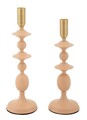 Set 2 suporturi de lumanare Gemini, Mauro Ferretti, 10x29 cm, 10x33 cm, fier, roz/auriu