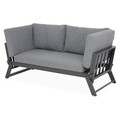 Pat de zi gradina/terasa, Haga, L.123 l.74 H.29.5/73, aluminiu, antracit/gri