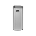 Cos de gunoi cu soft touch, Brabantia, Bo Touch Matt Fingerprint Proof, 60 L, 31.2x54.5x65.6 cm, otel, argintiu