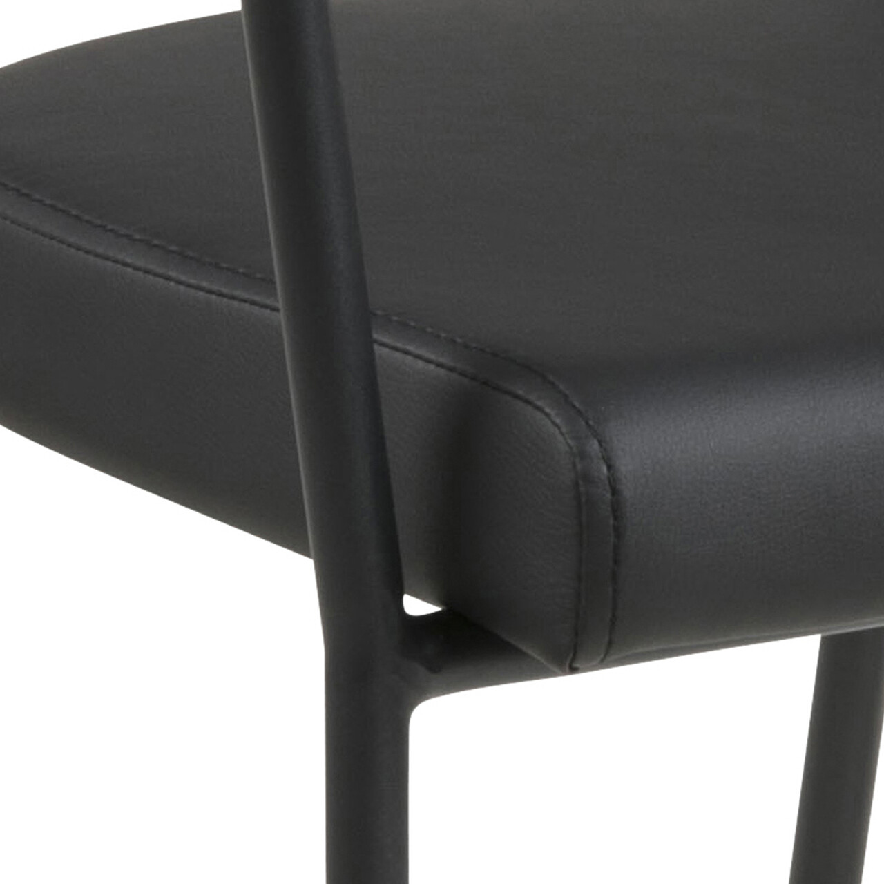 Scaun Ava, Actona, 56x52.5x77.5 cm, piele ecologica/otel, negru - view 3