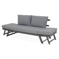 Pat de zi gradina/terasa, Haga, L.123 l.74 H.29.5/73, aluminiu, antracit/gri