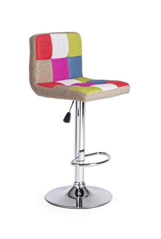 Scaun de bar salvador patch, bizzotto, 40x45x87 cm, otel/poliester, multicolor