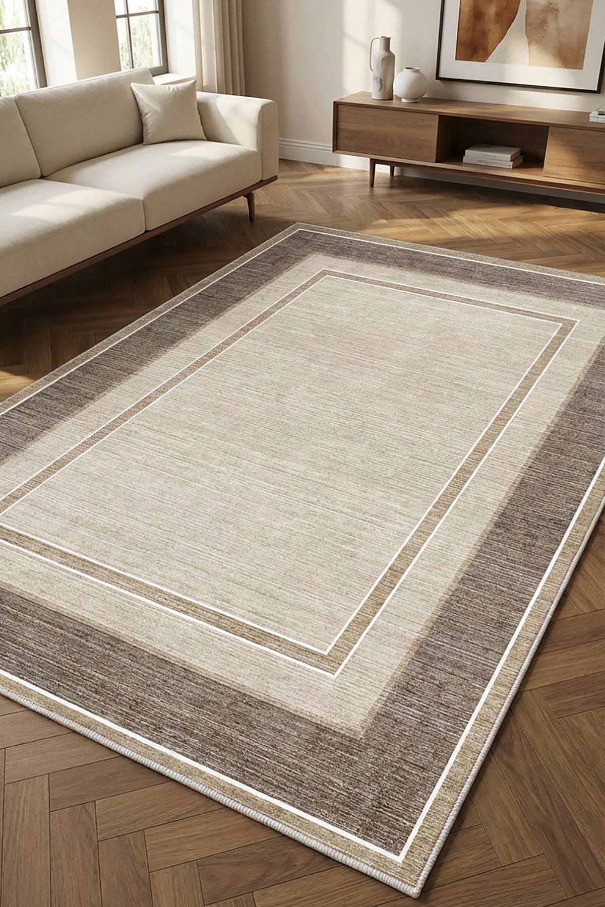 Covor, CLR-DC-7372-HALI-54, 80x300 cm, Poliester, Bej