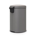 Cos de gunoi cu pedala, Brabantia, NewIcon, 20 L, 38x29x46.7 cm, otel, gri