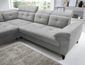 Coltar extensibil stanga 5 locuri ELTAP, LT-04RAQ, Inferne, 297x210x107 cm, lemn/poliester, gri deschis