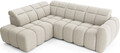 Coltar extensibil stanga 4 locuri ELTAP, LT-18ROY, Falconn, 258x208x107 cm, lemn/poliester, bej deschis