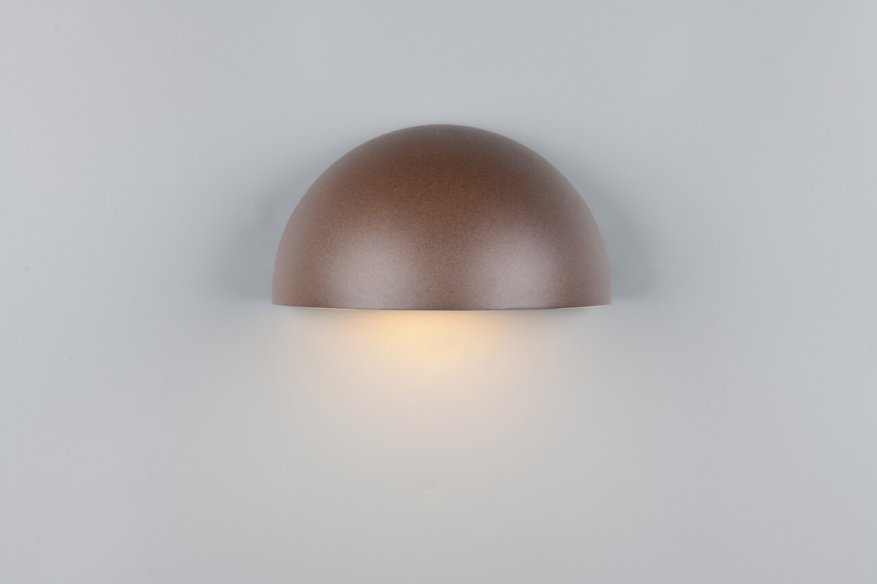 Aplica de perete pentru exterior Maas, TRIO, 27x15.5x14.3 cm, 10W, 1x E27, aluminiu, maro