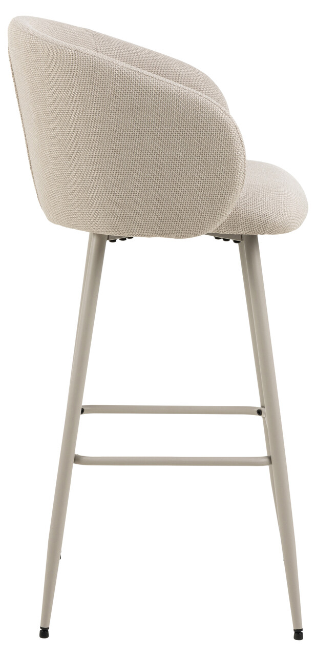 Scaun de bar Eleanor, Actona, 54x52x105 cm, tesatura structurata/otel, bej - view 6