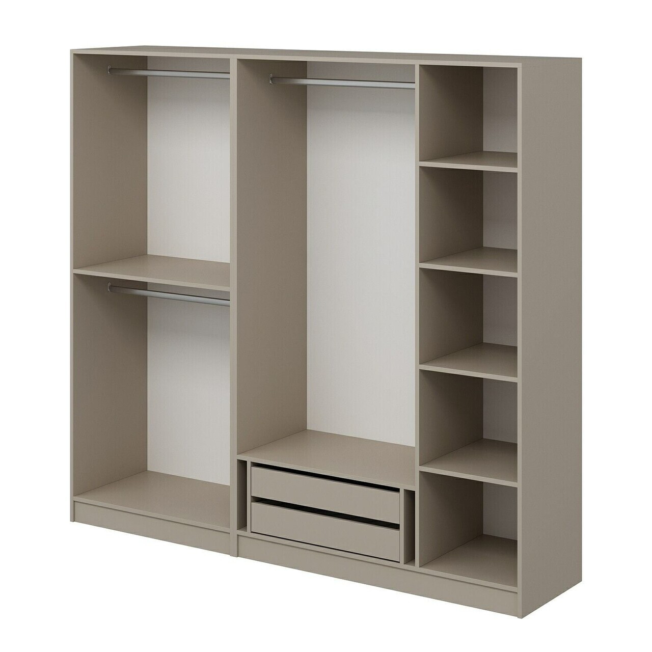 Dulap pentru haine, Hanah Home, Nisa, 225x210x52 cm, Gresie — imaginea 6