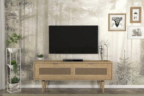 Comoda tv, tera home, sirona, 140x55.2x29.6 cm, pal, stejar