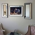 Set tablou si 2 oglinzi decorative T804, Neostill, sticla temperata, 50 x 70 cm/30 x 70 cm