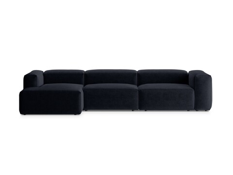 Coltar stanga 4 locuri, Bergamo, Cosmopolitan Design, 344x152x70 cm, tesatura structurata, albastru navy