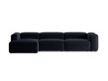 Coltar stanga 4 locuri, Bergamo, Cosmopolitan Design, 344x152x70 cm, tesatura structurata, albastru navy