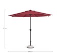 Umbrela pentru gradina / terasa Rio, Bizzotto, Ø 300 cm, stalp Ø 48 mm, otel/poliester, bordo