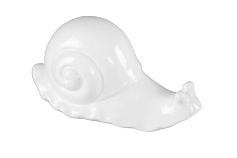 Decoratiune Snail, Mauro Ferretti, 19×8.5×8.8 cm, ceramica, alb