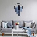 Decoratiune de perete, Step, Macrame, Metal, Albastru închis / Albastru deschis / Albastru