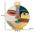 Vas decorativ Piccassy Round, Mauro Ferretti, 28x9x33 cm, ceramica, multicolor