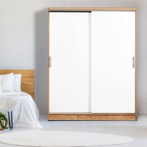 Dulap pentru haine, Tuvalle, Tuvalle 038, 60x150x190cm, PAL, Alb / Stejar 038 imagine 2022
