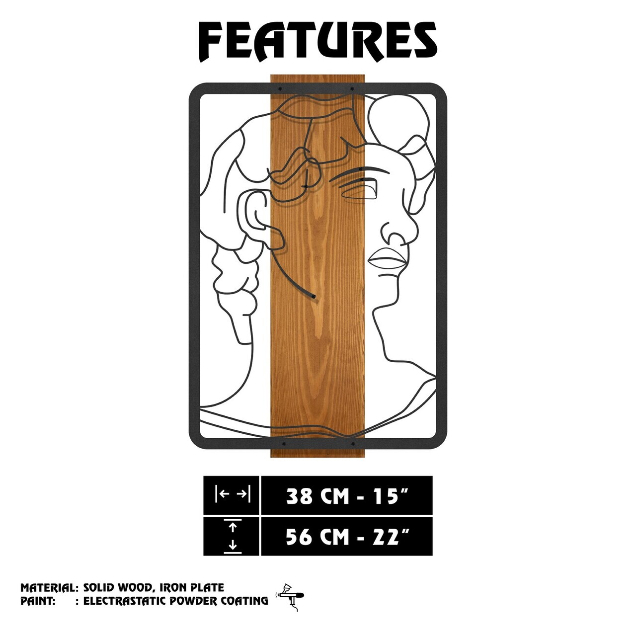 Decoratiune de perete, Aether, Cadru: Lemn (Grosime: 2 cm), Nuc negru — imaginea 8