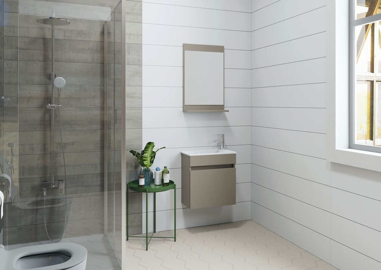 Set mobilier de baie (2 piese), Hanah Home, Passero 50, Latte - view 2
