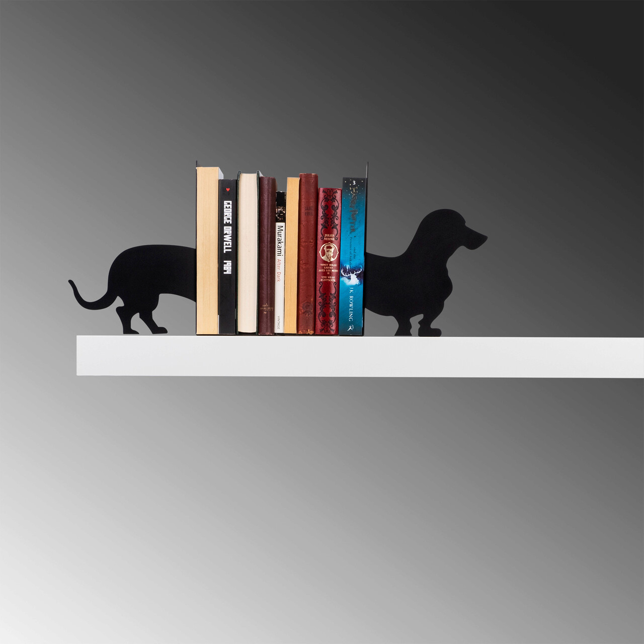 Opritor de carti, Kitap tutucu 4, 43x14x22 cm, Metal, Negru - 1 | YEO