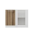 Dulap pentru bucatarie, Hanah Home, Minar, 105x72x56 cm, Alb / Dore
