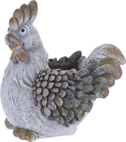 Ghiveci rooster, 26.5x33.5x32 cm, oxidat de magneziu