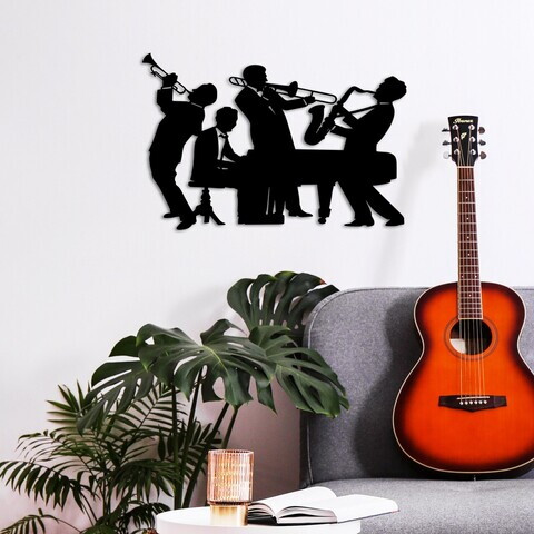Decoratiune de perete, Musicians, Dimensiune: 50 x 33 cm, Negru