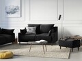 Canapea, Freesia, Mazzini Sofas, 2 locuri, 150x94x90 cm, catifea, negru