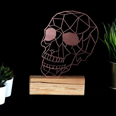 Decoratiune, Skull, 17x29x3.5 cm, Metal, Bronz