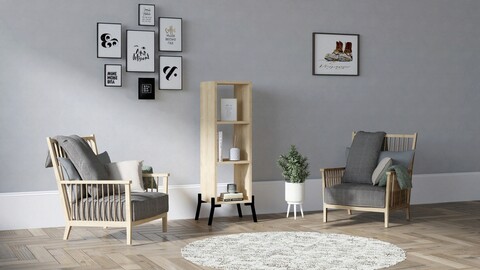 Corp biblioteca, asse home, gordes, 30x101x30 cm, maro