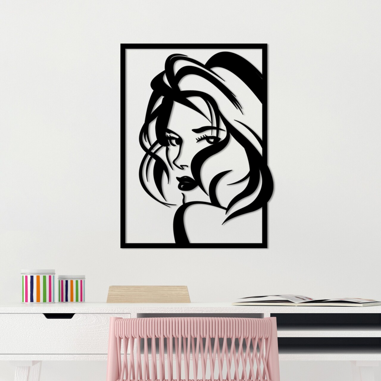 Decoratiune de perete, Look, Dimensiuni: 56 x 41 cm, Negru - view 2