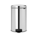 Cos de gunoi cu pedala, Brabantia, NewIcon Brilliant Steel, 20 L, 38x29x46.7 cm, otel, argintiu