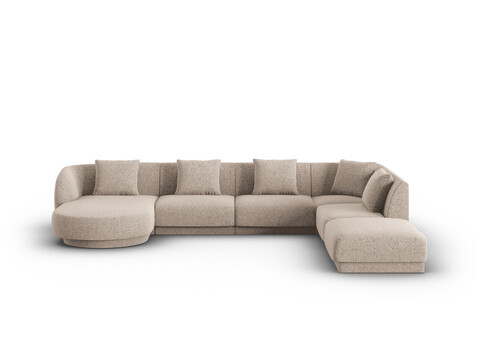 Coltar panoramic dreapta 6 locuri, Tulum, Cosmopolitan Design, 330x255x70 cm, tesatura chenille, bej