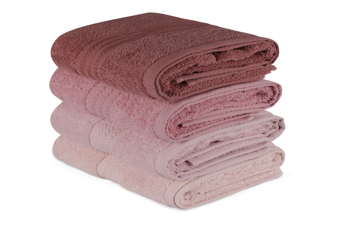 Set prosoape, L'essentiel Maison, Rainbow, Roz deschis / Pudra / Trandafir praf / Crema