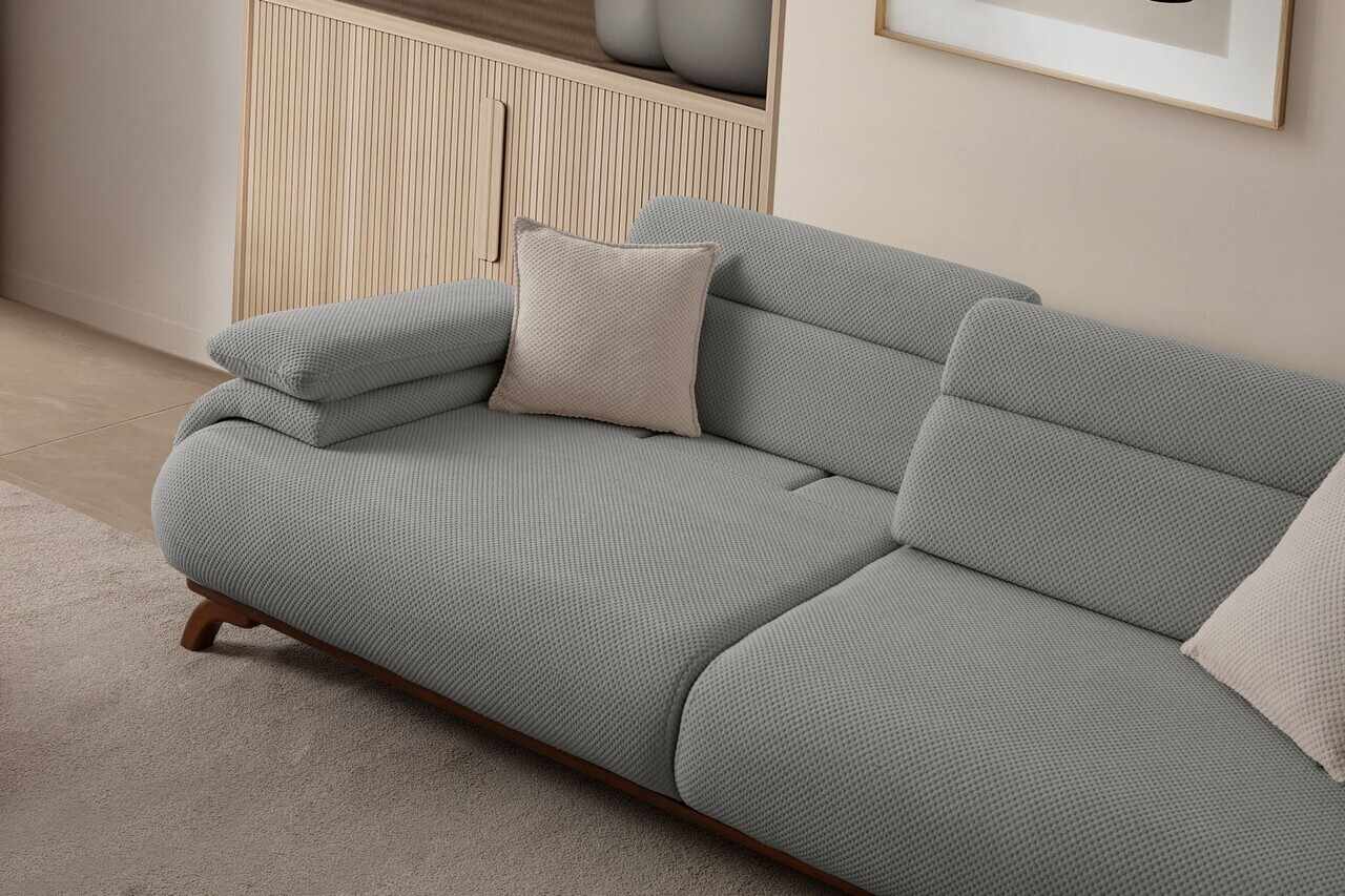 Canapea 3 locuri, Atelier del Sofa, 752EST1147, Lemn de carpen/PAL melaminat, Gri - view 4
