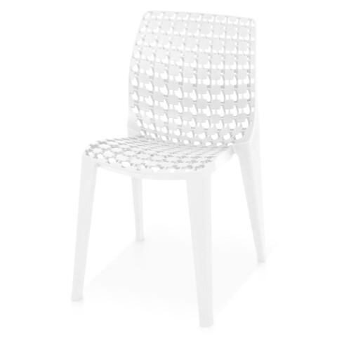 Scaun suprapozabil, Grig, 48 x 52 x 80 cm, plastic, alb