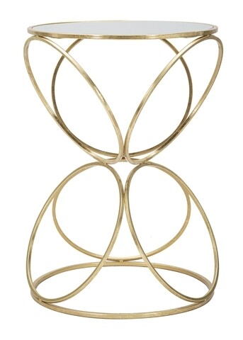 Masuta de cafea, Circly, Mauro Ferretti, 42×61 cm, fier/oglinda, auriu Mauro Ferretti imagine noua 2022