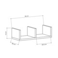 Set 3 rafturi pentru perete U-Model, Decortie, 50x20x14 cm, visiniu