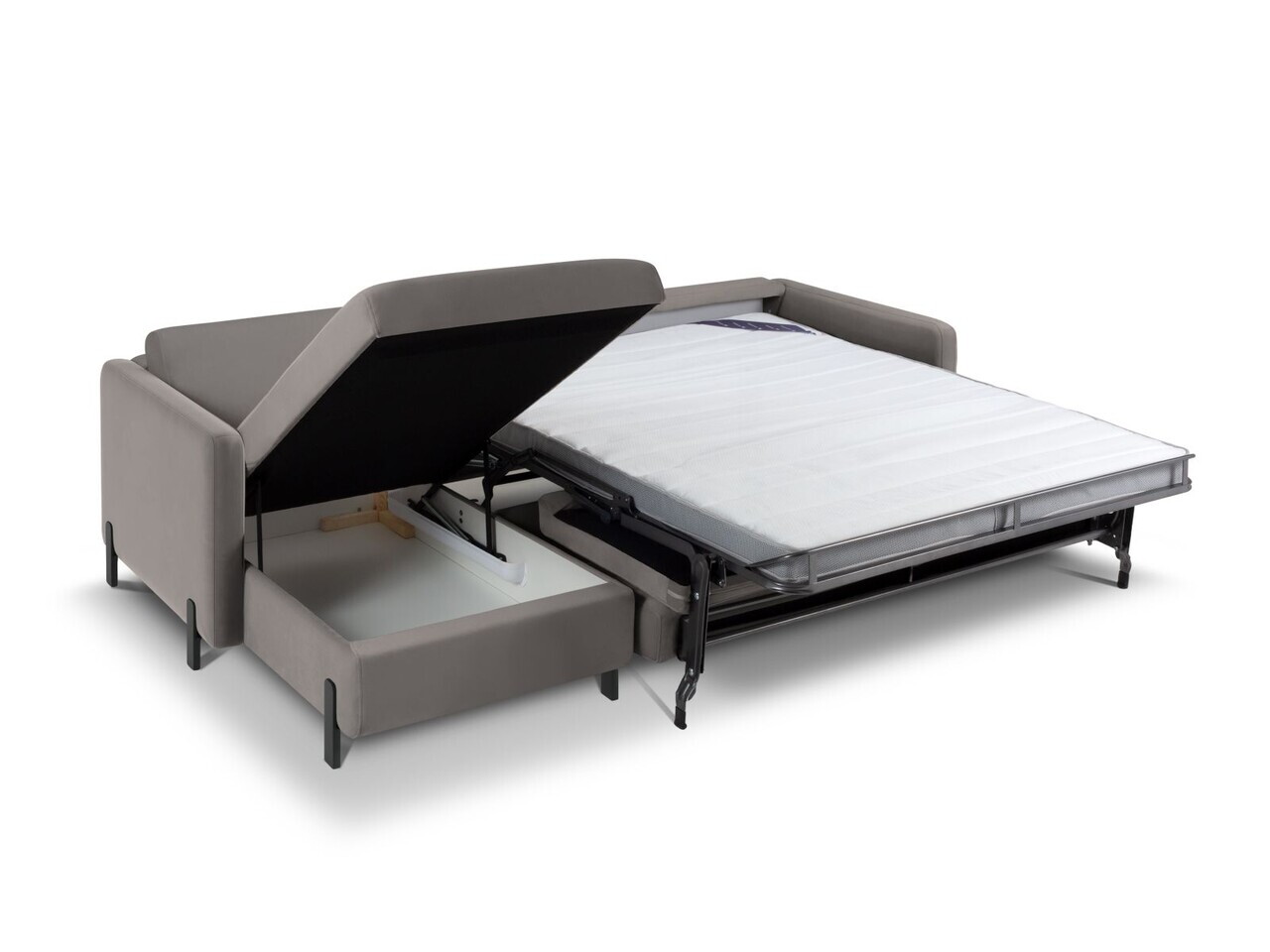 Coltar extensibil stanga 5 locuri, Gloria, Micadoni Home, 286x170x88 cm, catifea, gri — imaginea 2