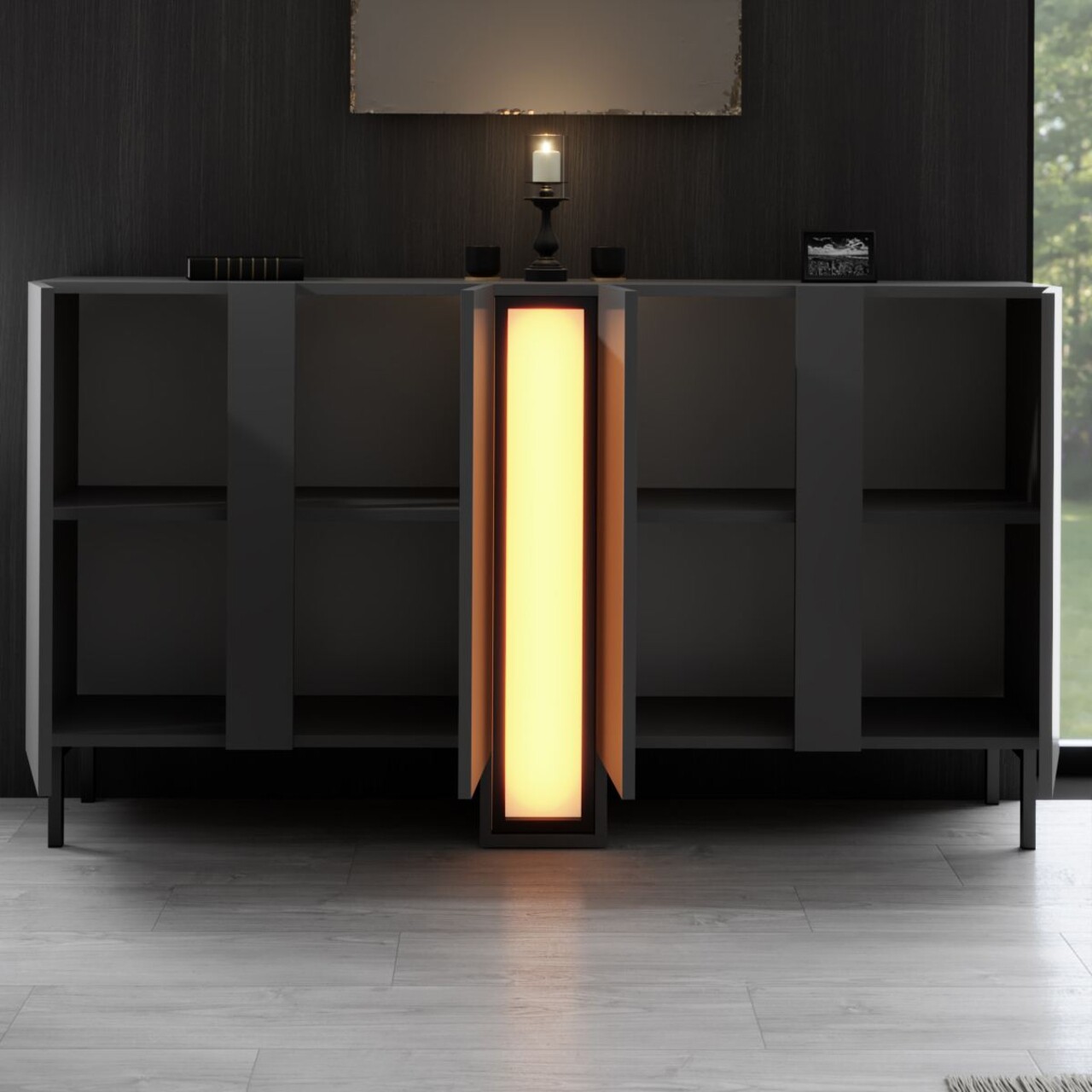 Consola, Hanah Home, Nova, 155x85x32 cm, Antracit - view 3