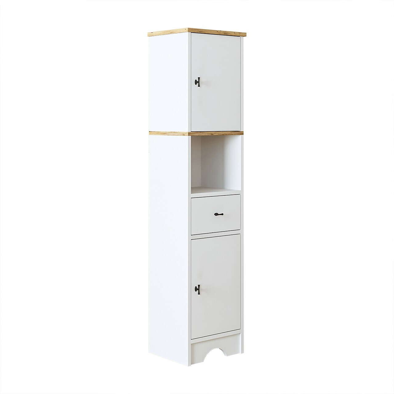 Dulap de baie, Hanah Home, 2388, 37x155.6x31 cm, MDF-LAM, Alb mat — imaginea 6