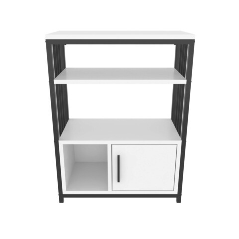 Corp biblioteca, zena home, letos, 60x80x29.6 cm, pal, alb negru