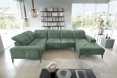 Coltar stanga 6 locuri ELTAP, LT-100LO, Neviro, 350x201x77 cm, lemn/poliester, verde